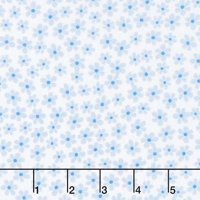 Love Bunny - Daisy Dot Blue/White Yardage