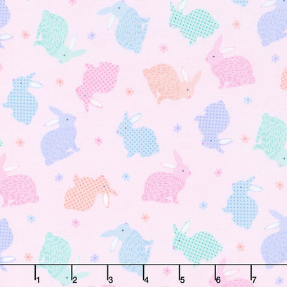 Love Bunny - Little Bunnies Pink Yardage