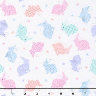 Love Bunny - Little Bunnies White Yardage
