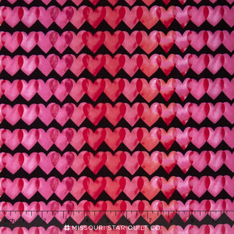 Love - Hearts Black Yardage