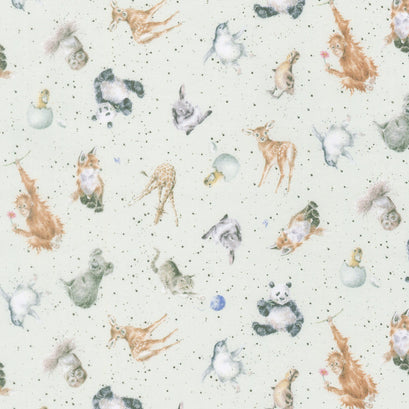 Love Is... - Animals Tossed Light Green Yardage