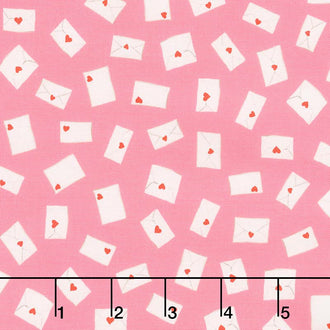 Love Letters - Envelopes Pink Yardage