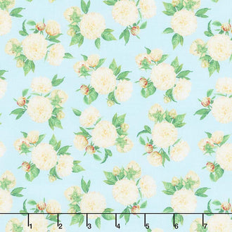 Love Letters - Peonies Aqua Yardage