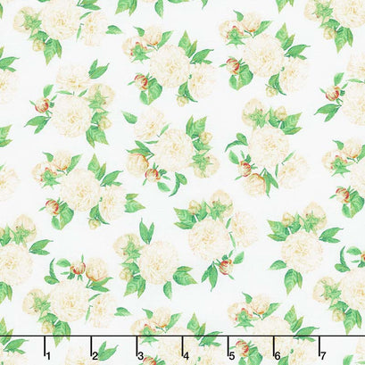 Love Letters - Peonies White Yardage