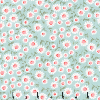 Love Note - Sweet Daisy Dusty Sky Yardage