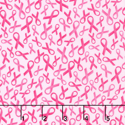 Love Pink - Pink Ribbons Pale Pink Yardage