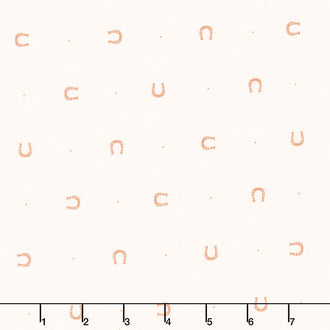 Lucky Charms - Horseshoe Beige Metallic Yardage