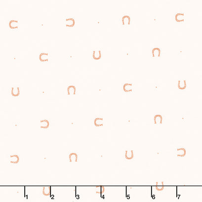 Lucky Charms - Horseshoe Beige Metallic Yardage
