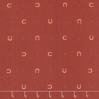 Lucky Charms - Horseshoes Dark Brown Metallic Yardage