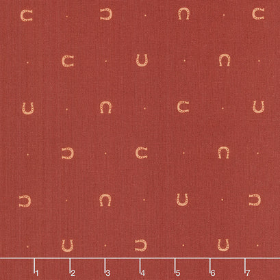 Lucky Charms - Horseshoes Dark Brown Metallic Yardage