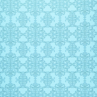 Lucy June - Damask in Aqua Yardage