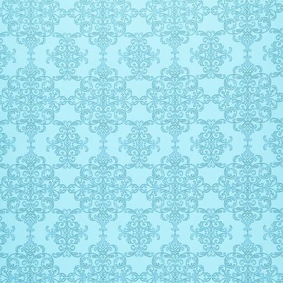 Lucy June - Damask in Aqua Yardage