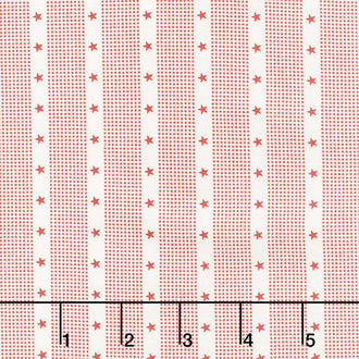 Mackinac Island - Red Striped Star Cream Yardage
