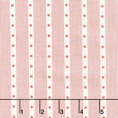Mackinac Island - Red Striped Star Cream Yardage