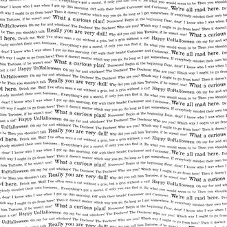 Mad Masquerade - Wavy Words White Yardage