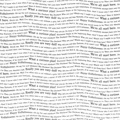 Mad Masquerade - Wavy Words White Yardage