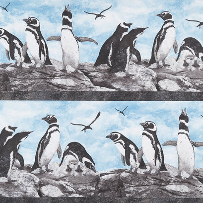 Magdalena - Penguin Stripe Multi Yardage