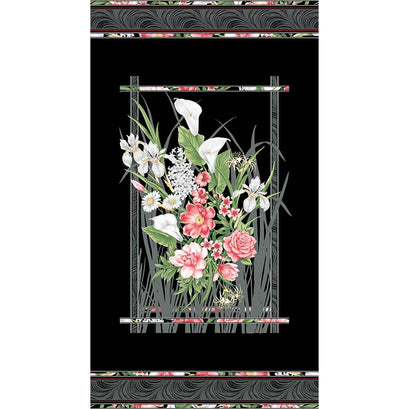 Magnificent Blooms - Black Multi Panel