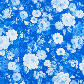 Maison Des Fleurs - French Garden Roses Cobalt Blue Yardage