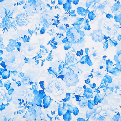Maison Des Fleurs - French Garden Roses Light Blue Yardage