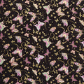 Majestic - Amethyst Butterflies Black Metallic Yardage