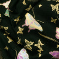 Majestic - Amethyst Butterflies Black Metallic Yardage