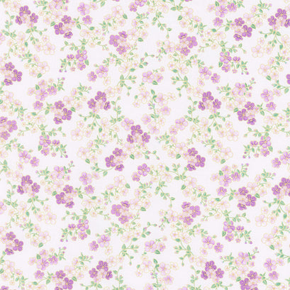 Majestic - Delicate Japanese Cherry Blossoms Lilac Metallic Yardage