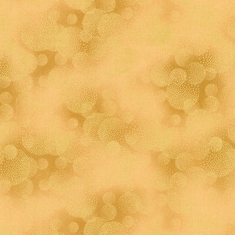 Majestic - Metallic Dotted Circle Textures Gold Metallic Yardage
