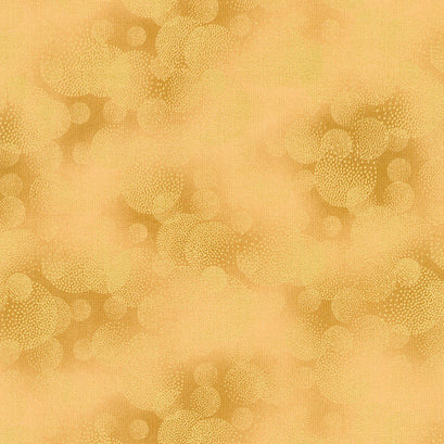 Majestic - Metallic Dotted Circle Textures Gold Metallic Yardage