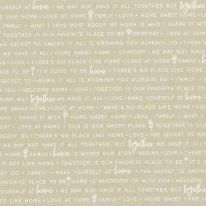 Make Yourself at Home - Home Phrases Taupe Yardage