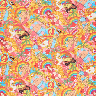 Malibu Barbie - Barbie Collage Multi Yardage