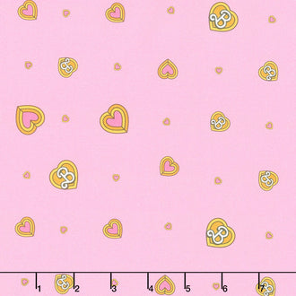 Malibu Barbie - Hearts Pink Yardage