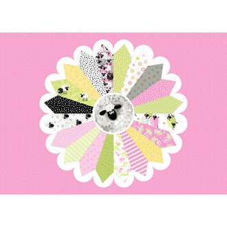 Mama Lal - Dresden Plate Pink Panel