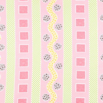 Mama Lal - Rickrack Stripe Pink Yardage