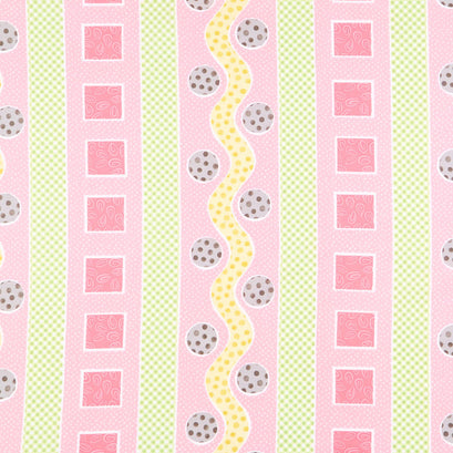 Mama Lal - Rickrack Stripe Pink Yardage