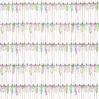 Mardi Gras - Fence Beads Digitally Printed Yardage