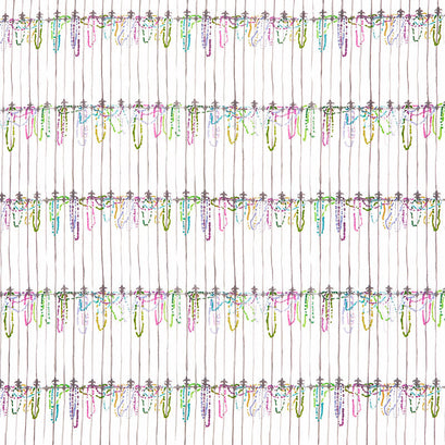 Mardi Gras - Fence Beads Digitally Printed Yardage