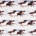 Maverick - Mustang Border Stripe Beige Digitally Printed Yardage