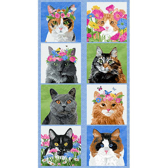 Meadow Meow - Cat Blue Panel
