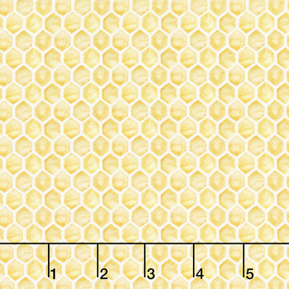 Meant to Bee - Honey Comb White Yardage