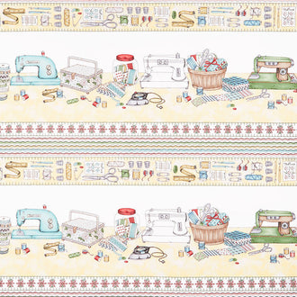 Measure Twice - Yellow Border Stripe Yardage