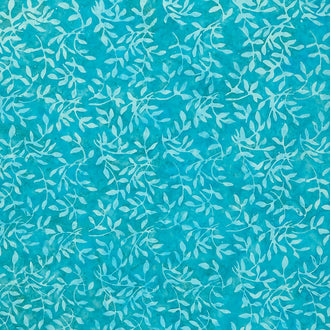 Mellow Batiks - Mini Leaf Teal Yardage