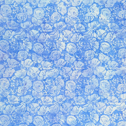 Mellow Batiks - Poppies Denim Yardage
