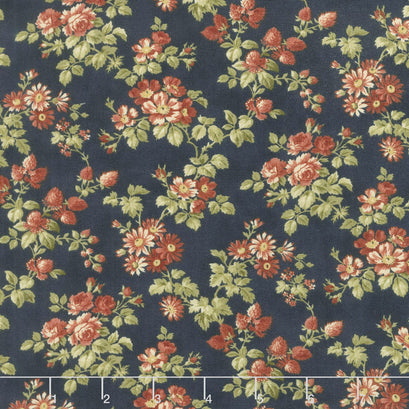 Memoirs - Bouquets Indigo Yardage