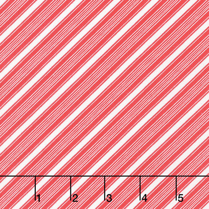 Merry and Bright - Merry Stripe Poinsettia Red Yardage