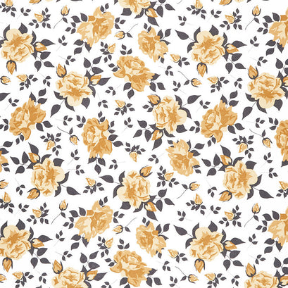 Midnight in the Garden - Vintage Roses Mist Yardage