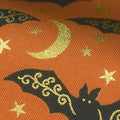 Midnight Spell - Bats Orange Metallic Yardage