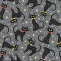 Midnight Spell - Black Cats Black Metallic Yardage