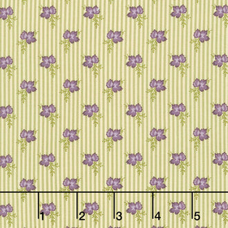 Mill Creek Garden - Wallpaper Stripe Flowers Ivory Green Yardage