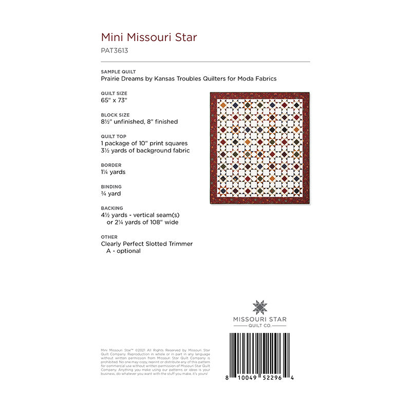 Mini Missouri Star Quilt Pattern by Missouri Star Alternative View #1